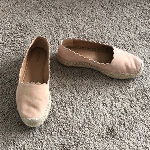 Blush Scalloped Espadrilles (Size 8.5)